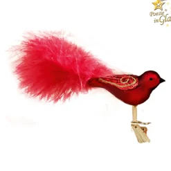 Poesie in Glas Glasvogel Bordeaux Hot