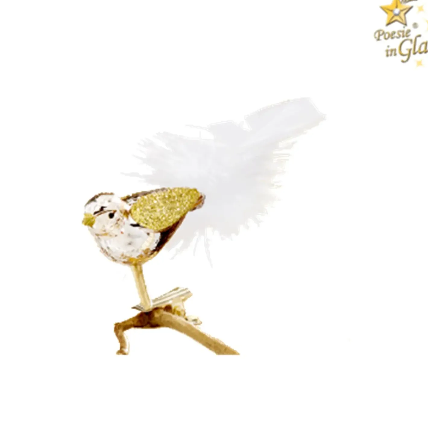 Poesie in Glas Glasvogel Gold