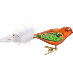 Poesie in Glas Glasvogel Orange-Grun Clearance