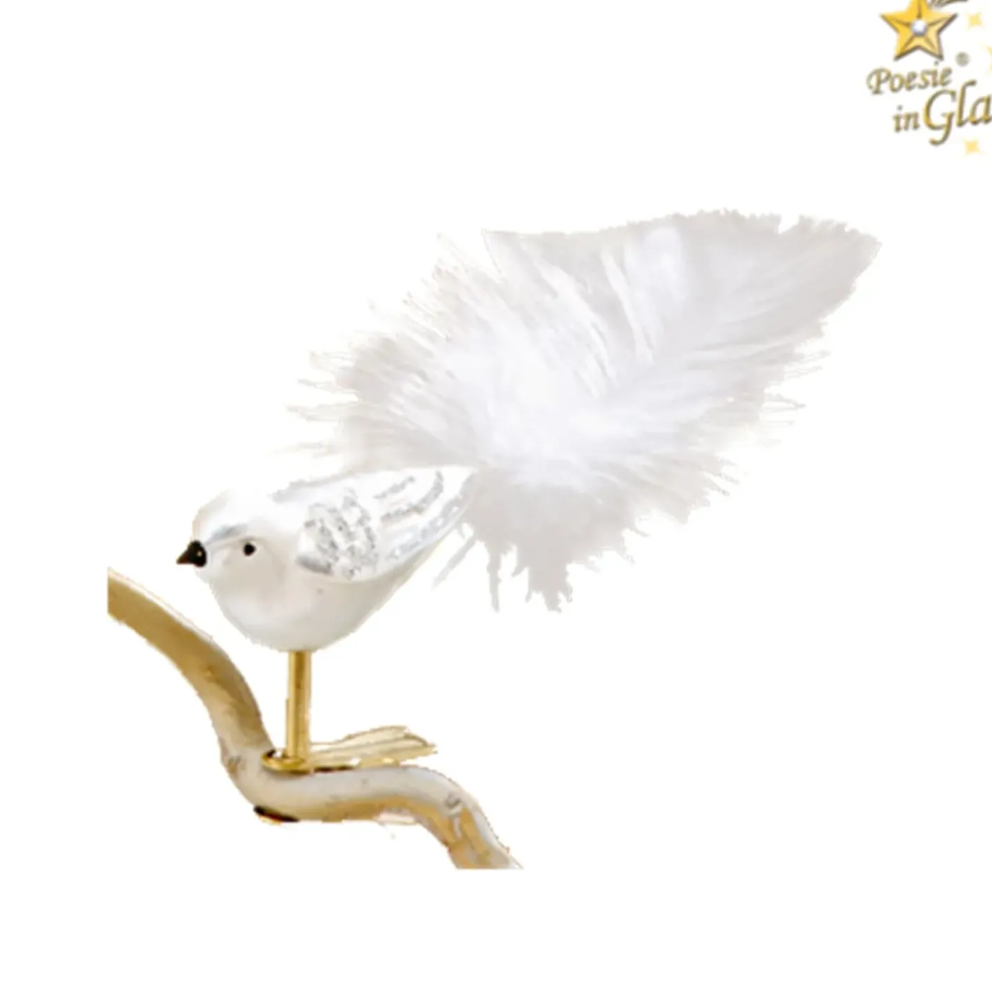 Poesie in Glas Glasvogel Weis-Silber Discount