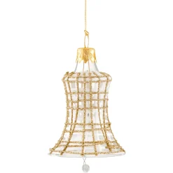 Käthe Wohlfahrt Glocke Klar Mit Glitzer Gold/Weis Discount
