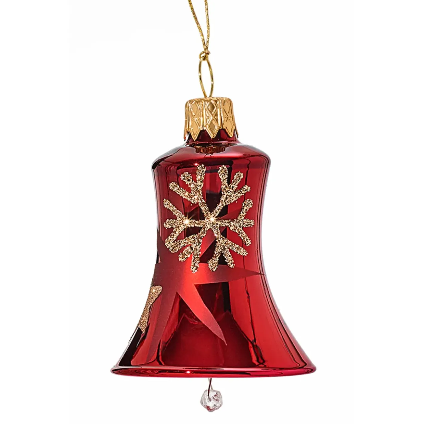 Käthe Wohlfahrt Glocke Rot Mit Goldenen Sternen Und Flocken Outlet