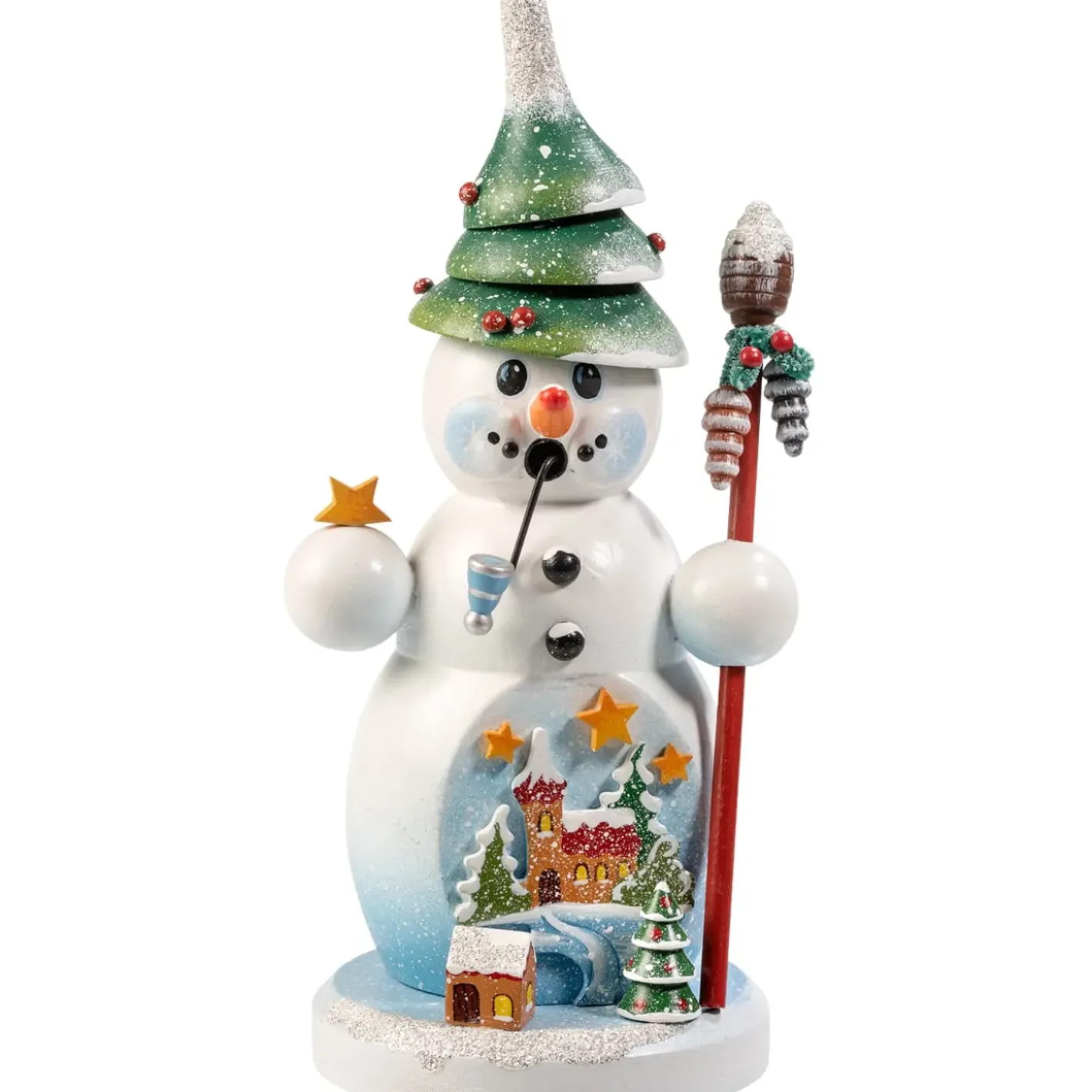 Käthes Original Holzknoddl Schneemann "O Tannenbaum", Rauchermannchen Sale