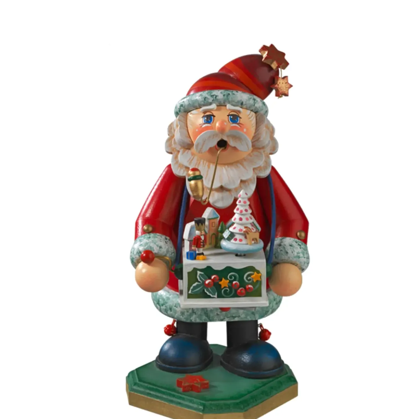 Käthes Original Holzknoddl "Weihnachtsmann Mit Spieldose", Rauchermann