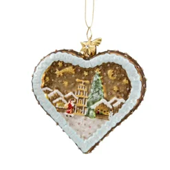 Poesie in Glas Lebkuchenherz "Gruse Vom Weihnachtsmarkt" New