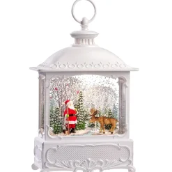 KONSTSMIDE Led Schneelaterne "Weihnachtsmann Mit Elch", 30 Cm New