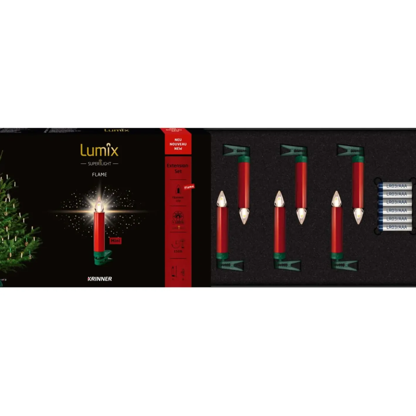Krinner Lumix Superlight Flame 6 Mini Kerzen Erweiterungsset In Rot Outlet