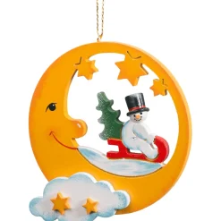 Käthes Original Mond Mit Schneemann Auf Schlitten New