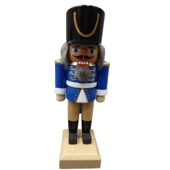 HODREWA Nussknacker "Husar" Blau, 18Cm New