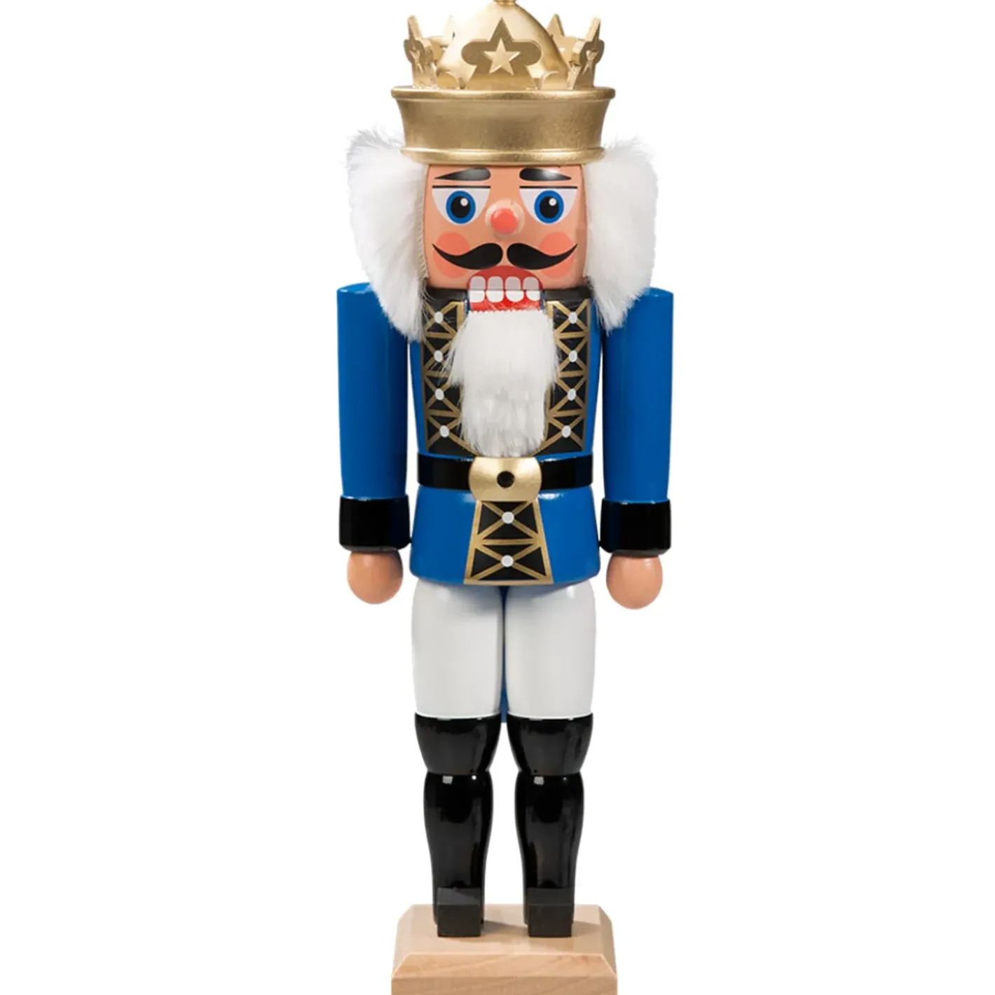 HODREWA Nussknacker "Konig" Blau, 27Cm New