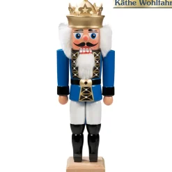 HODREWA Nussknacker "Konig" Blau, 27Cm New