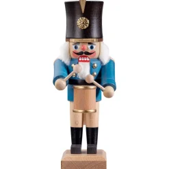 HODREWA Nussknacker "Trommler", Blau/Lasiert, 20,5 Cm Hot