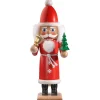 HODREWA Nussknacker "Weihnachtsmann", Rot/Weis Lasiert, 37Cm New