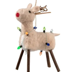 Käthe Wohlfahrt Rentier Mit Lichterkette Aus Filz Outlet