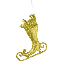 Käthe Wohlfahrt Schlittschuh Mit Glimmer, Gold Hot
