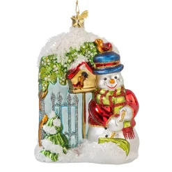 Poesie in Glas Schneemann Am Gartentor Outlet