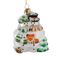 Poesie in Glas Schneemannpaar New