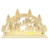 RATAGS Holzdesign Schwibbögen "Kleines Waldhauschen", 230V Mit Usb A-Anschluss Hot