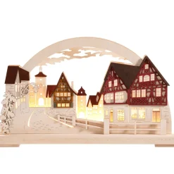 RATAGS Holzdesign Schwibbögen "Rothenburg Plonlein", 115 V Mit Usb A-Anschluss New