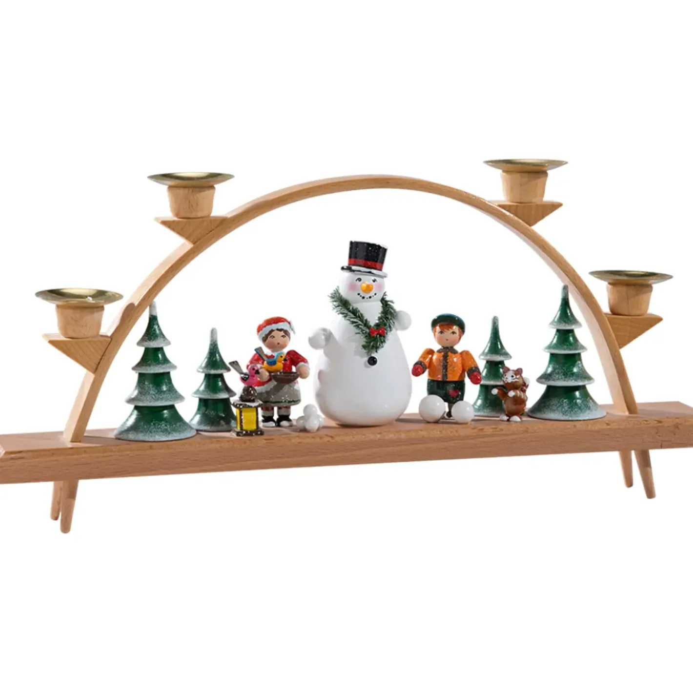 Käthes Original Schwibbögen "Schneemann Mit Kinder" New
