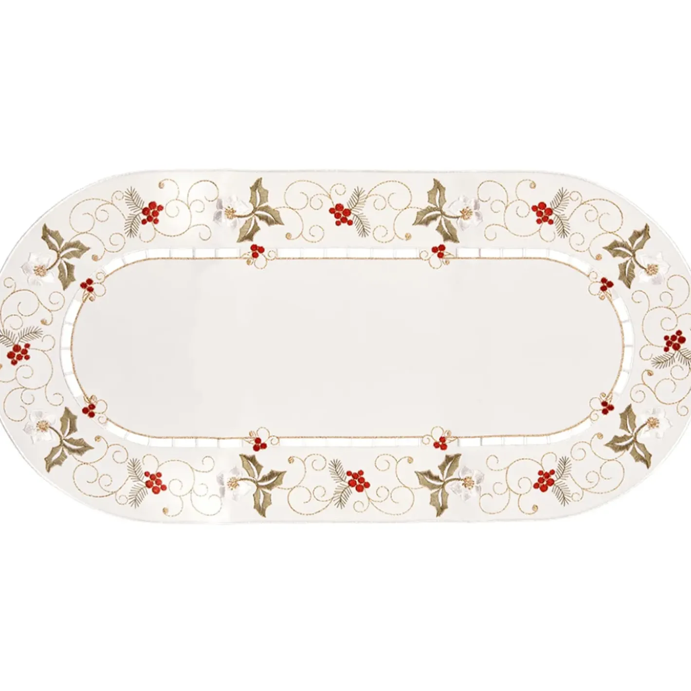Käthe Wohlfahrt Tischlaufer "Christrose Weis" 25X58Cm Outlet