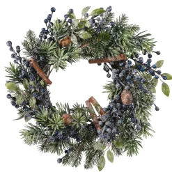 Käthe Wohlfahrt Tur- Oder Tischkranz Mit Blauen Beeren Und Zimtstangen