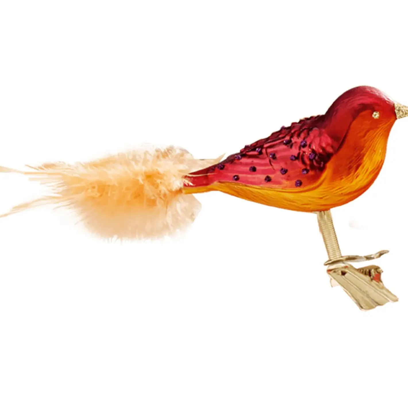 Poesie in Glas Vogel Orange/Pink Best