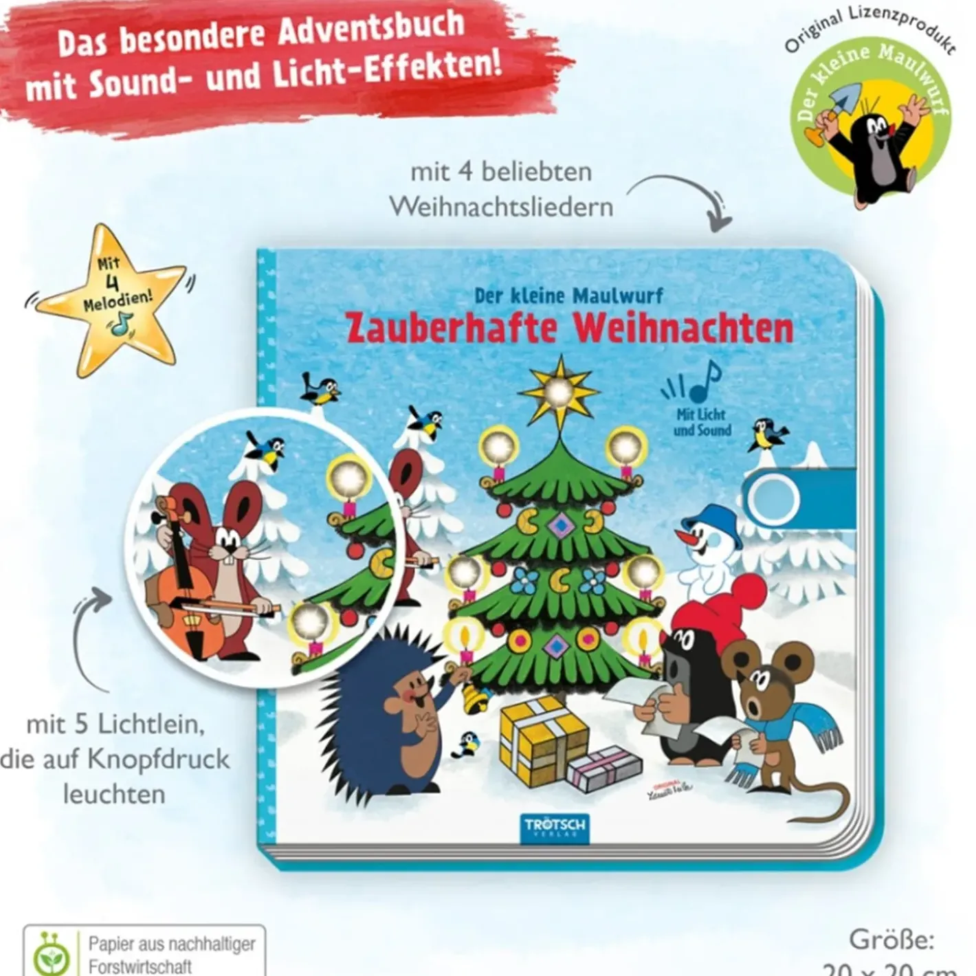 Trötsch Verlag Weihnachts-Soundbuch "Der Kleine Maulwurf" Clearance
