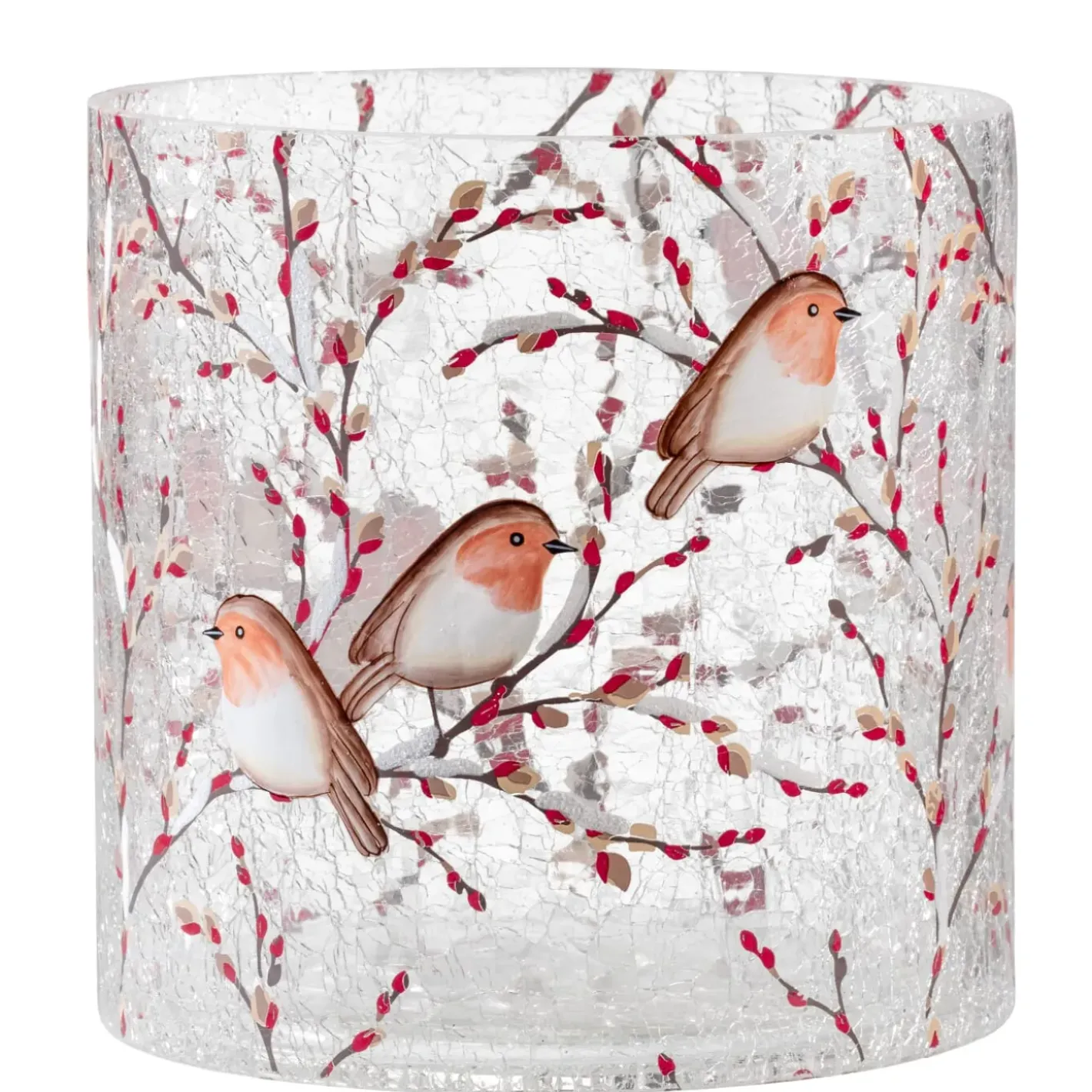 Käthe Wohlfahrt Windlicht "Rotkehlchenfamilie", 15 Cm Clearance