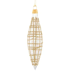 Käthe Wohlfahrt Zapfen Klar Mit Glitzer Gold/Weis Hot